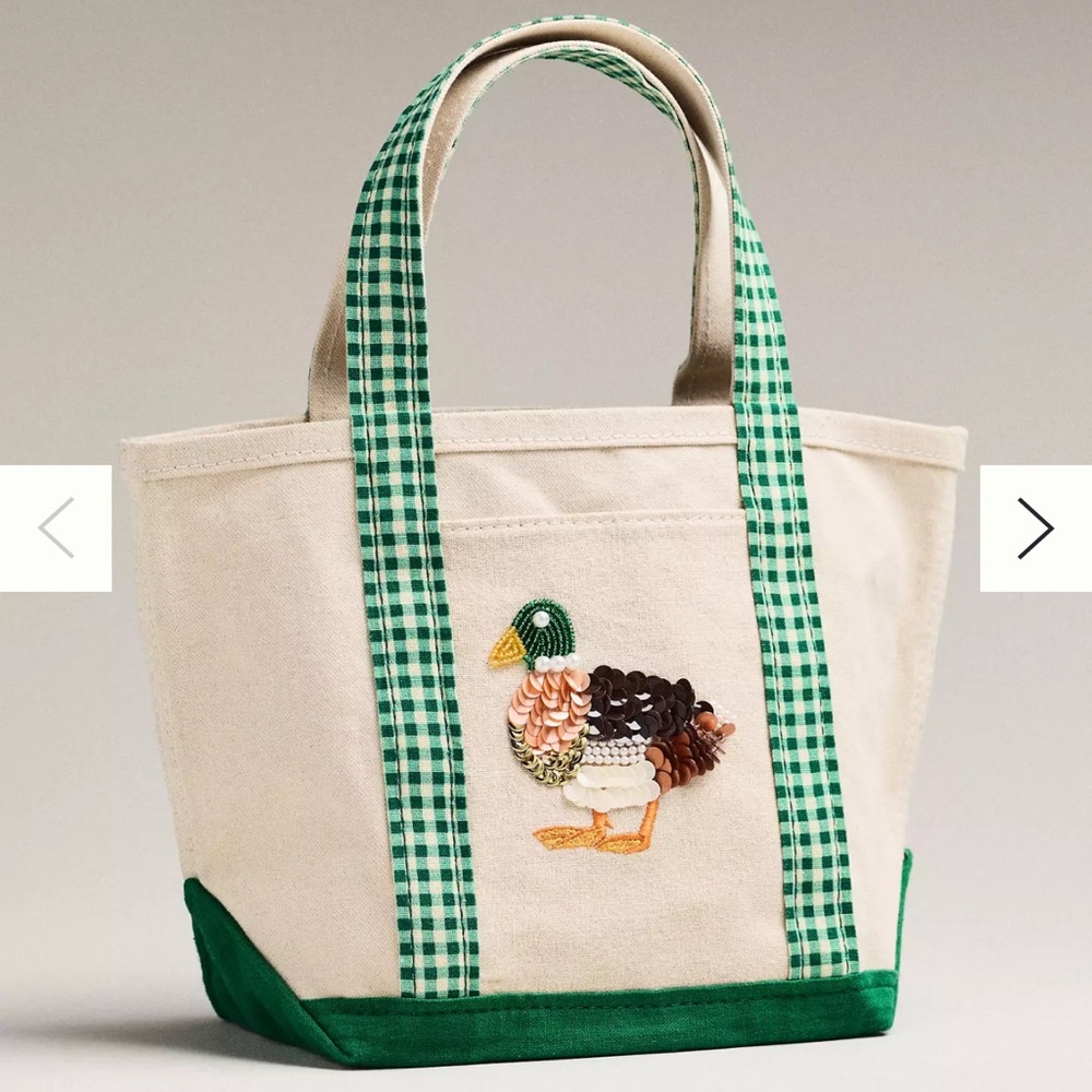 Beaded Canvas Tote